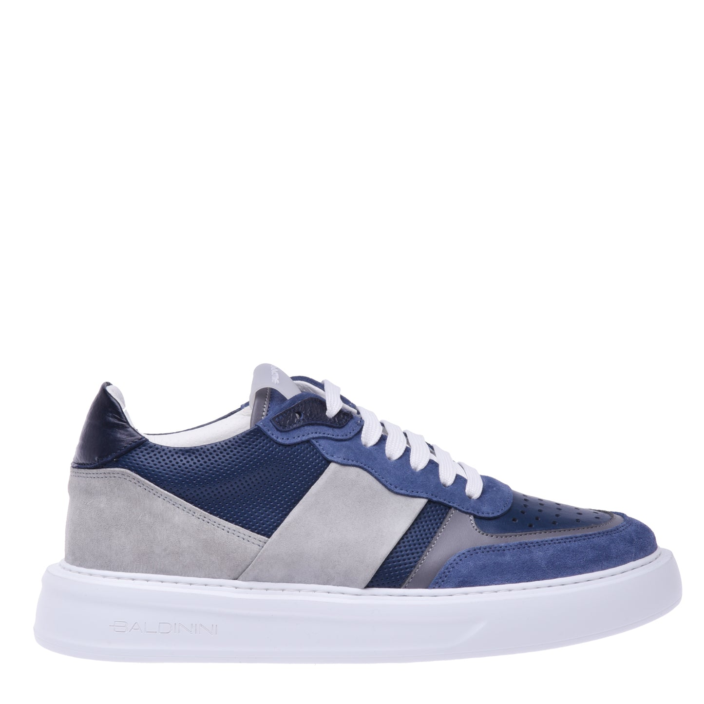 Sneakers en daim et nappa bleu