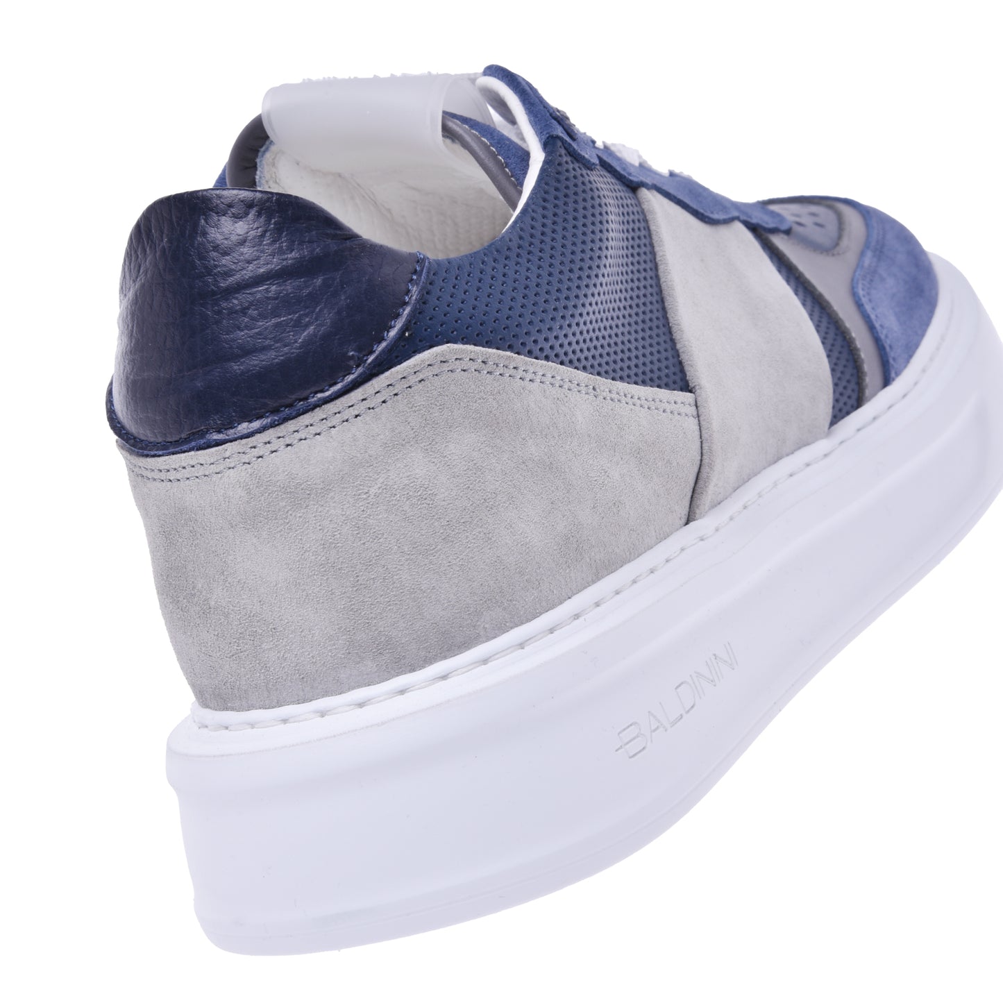 Sneakers en daim et nappa bleu