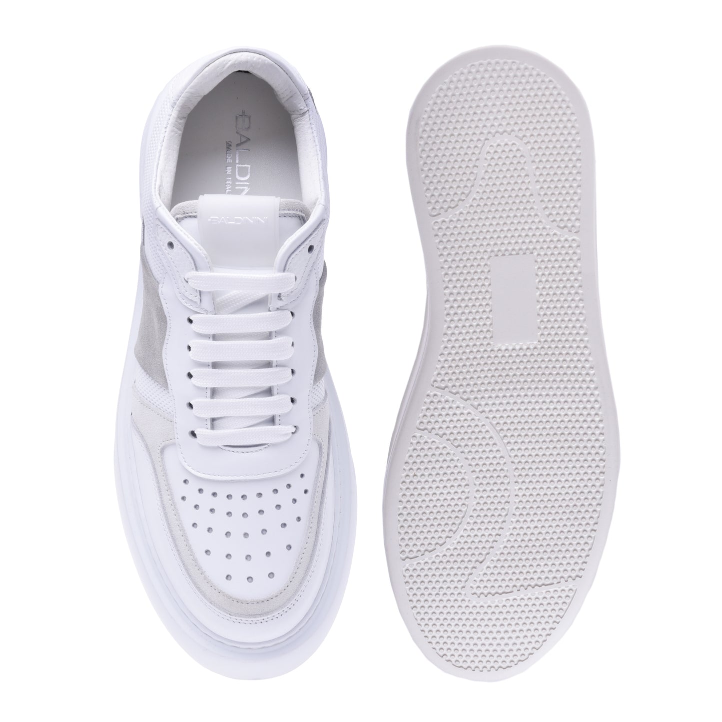Sneakers en daim et nappa gris