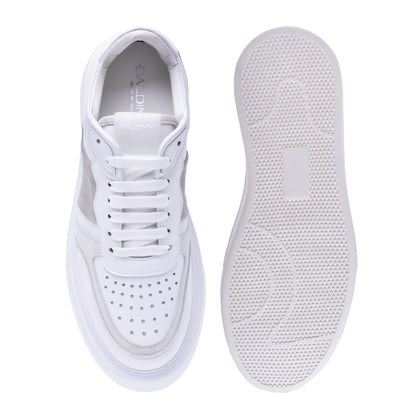 Sneakers en daim et nappa gris
