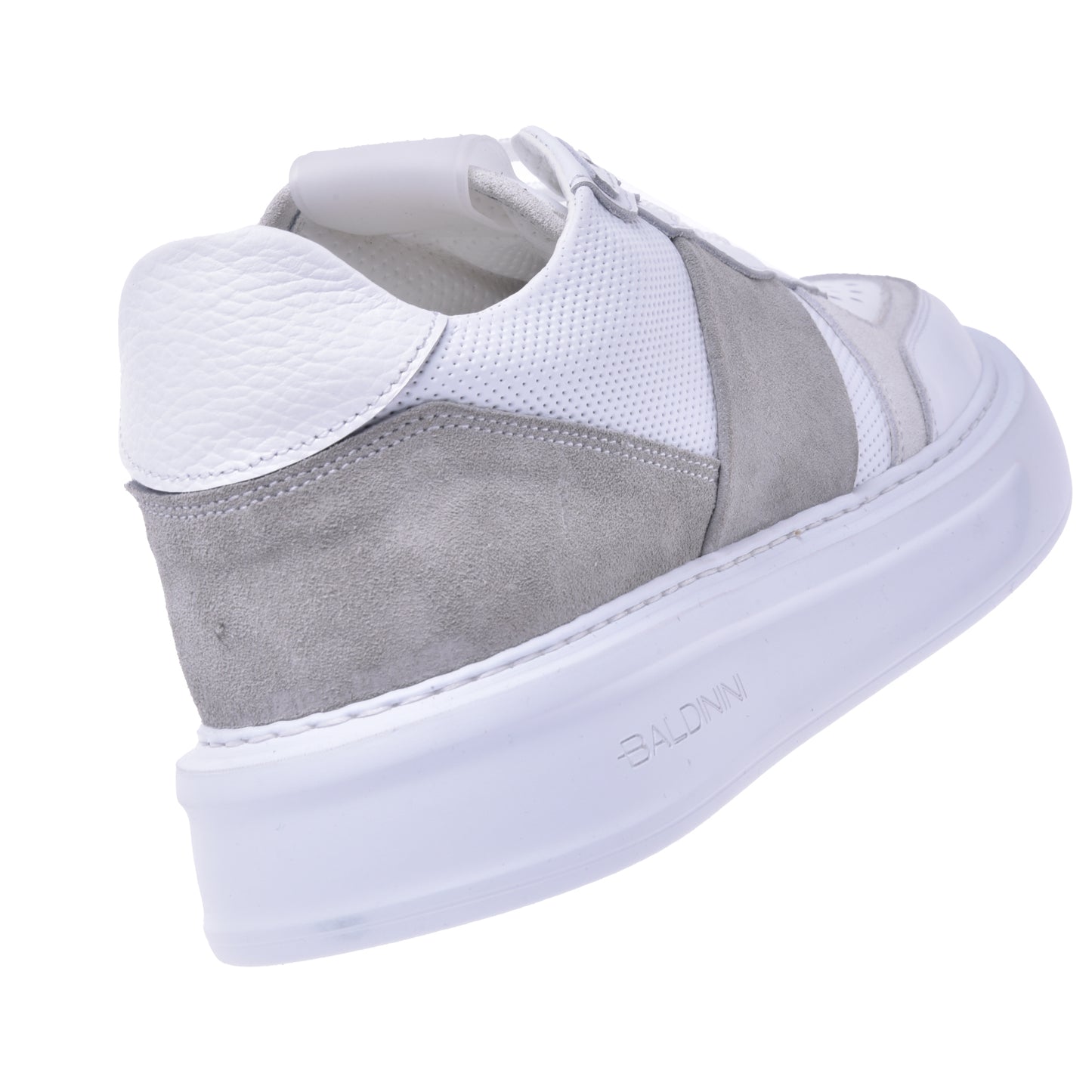 Sneakers en daim et nappa gris