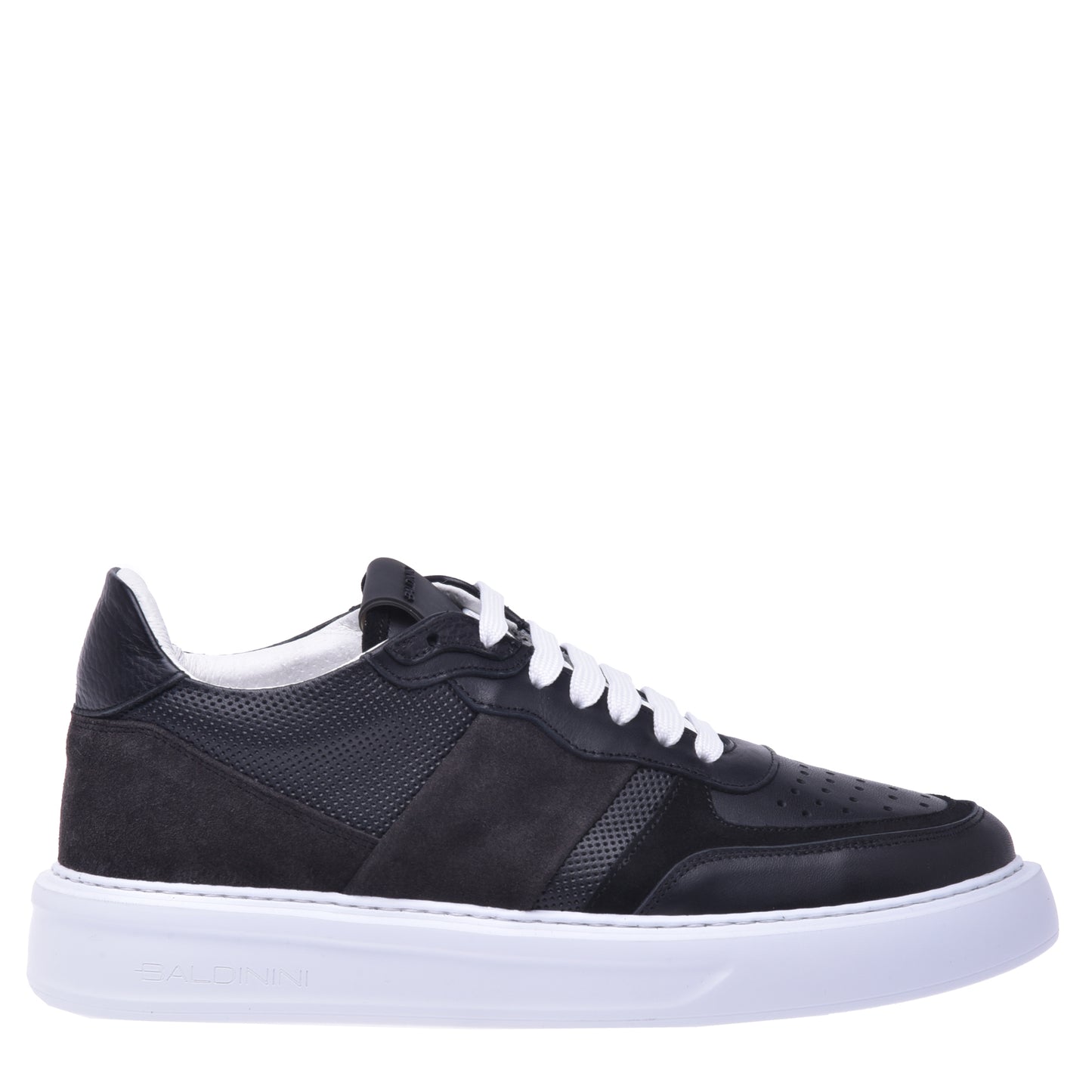 Sneakers en daim et nappa noir