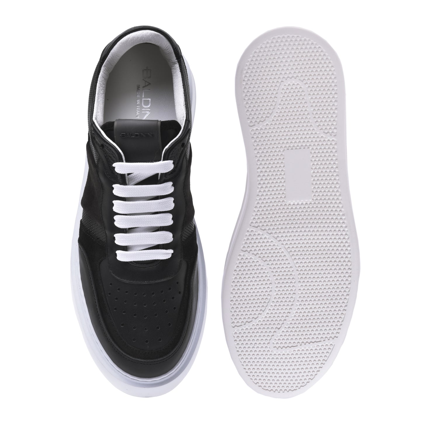 Sneakers en daim et nappa noir