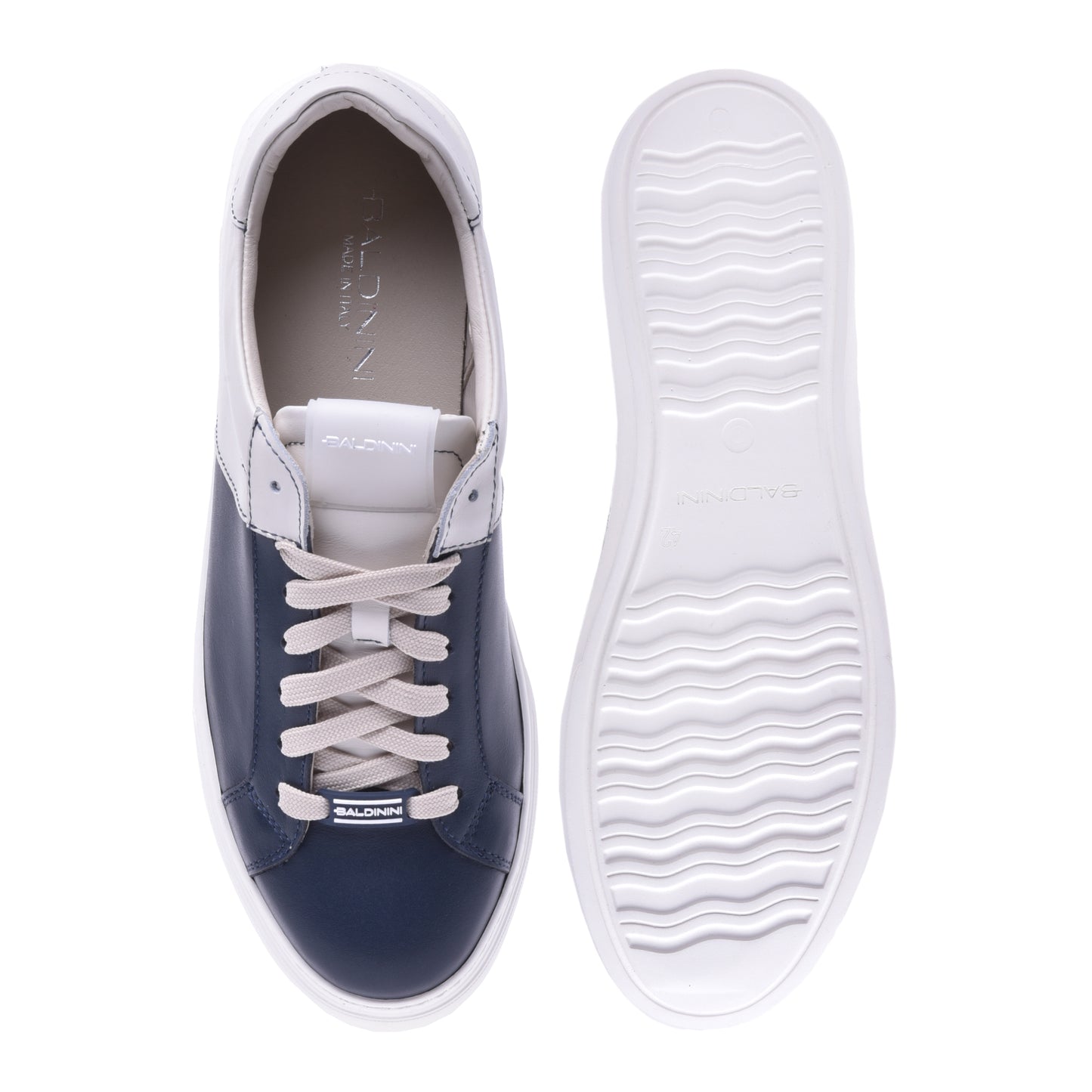 Sneakers en nappa blanc et bleu