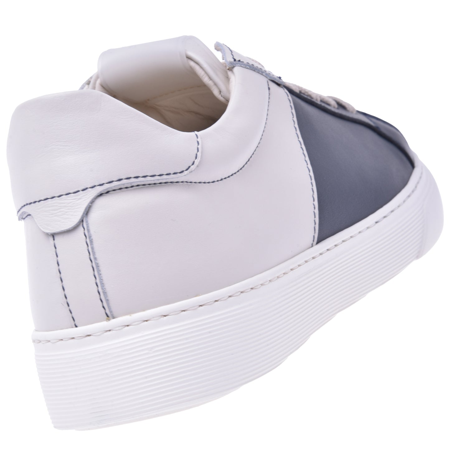 Sneakers en nappa blanc et bleu