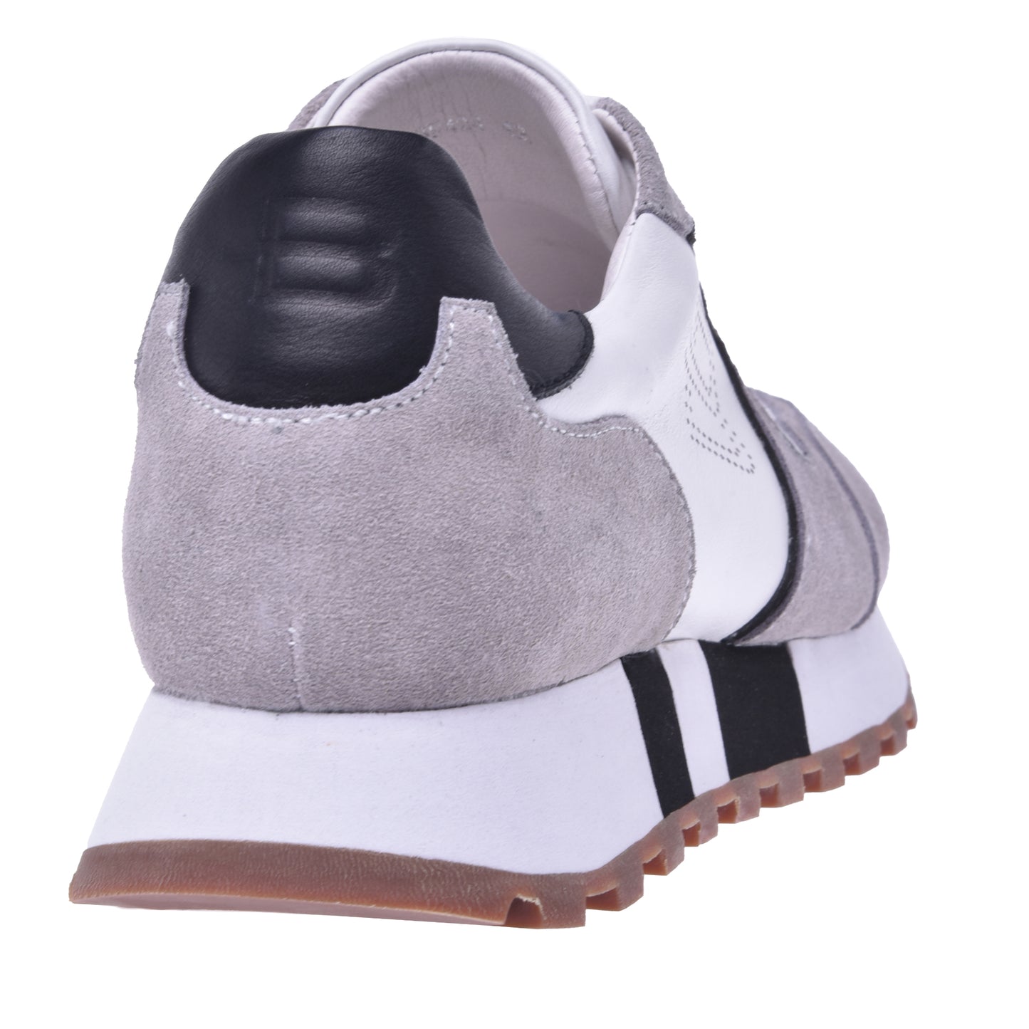 Sneakers en daim et nappa gris