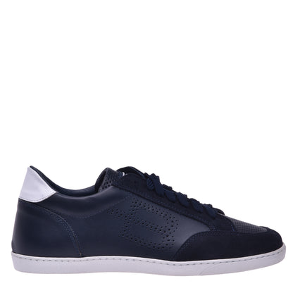 Sneakers en daim et nappa bleu