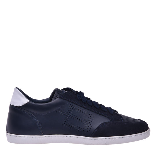 Sneakers en daim et nappa bleu