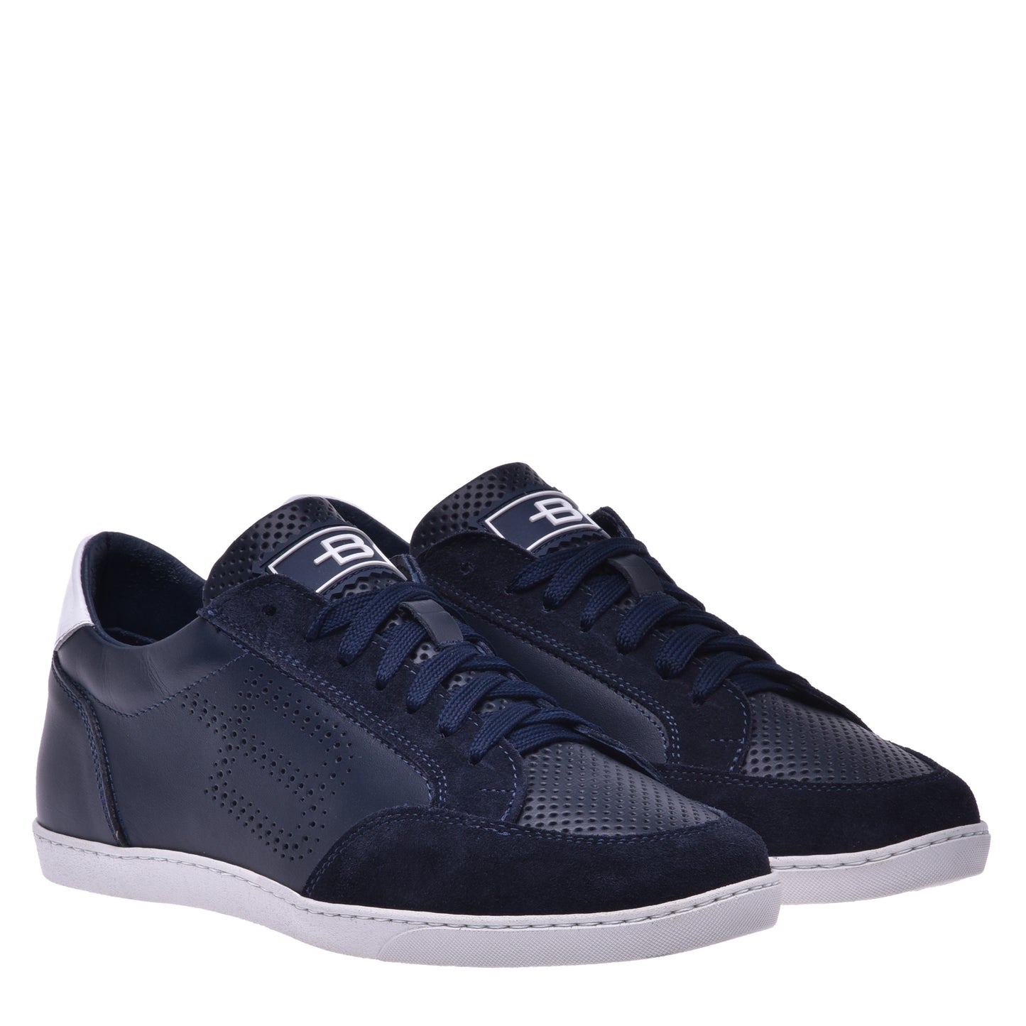 Sneakers en daim et nappa bleu