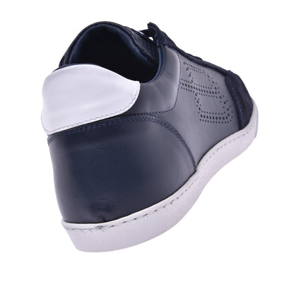 Sneakers en daim et nappa bleu