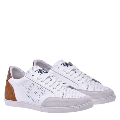 Sneakers en daim et nappa blanc