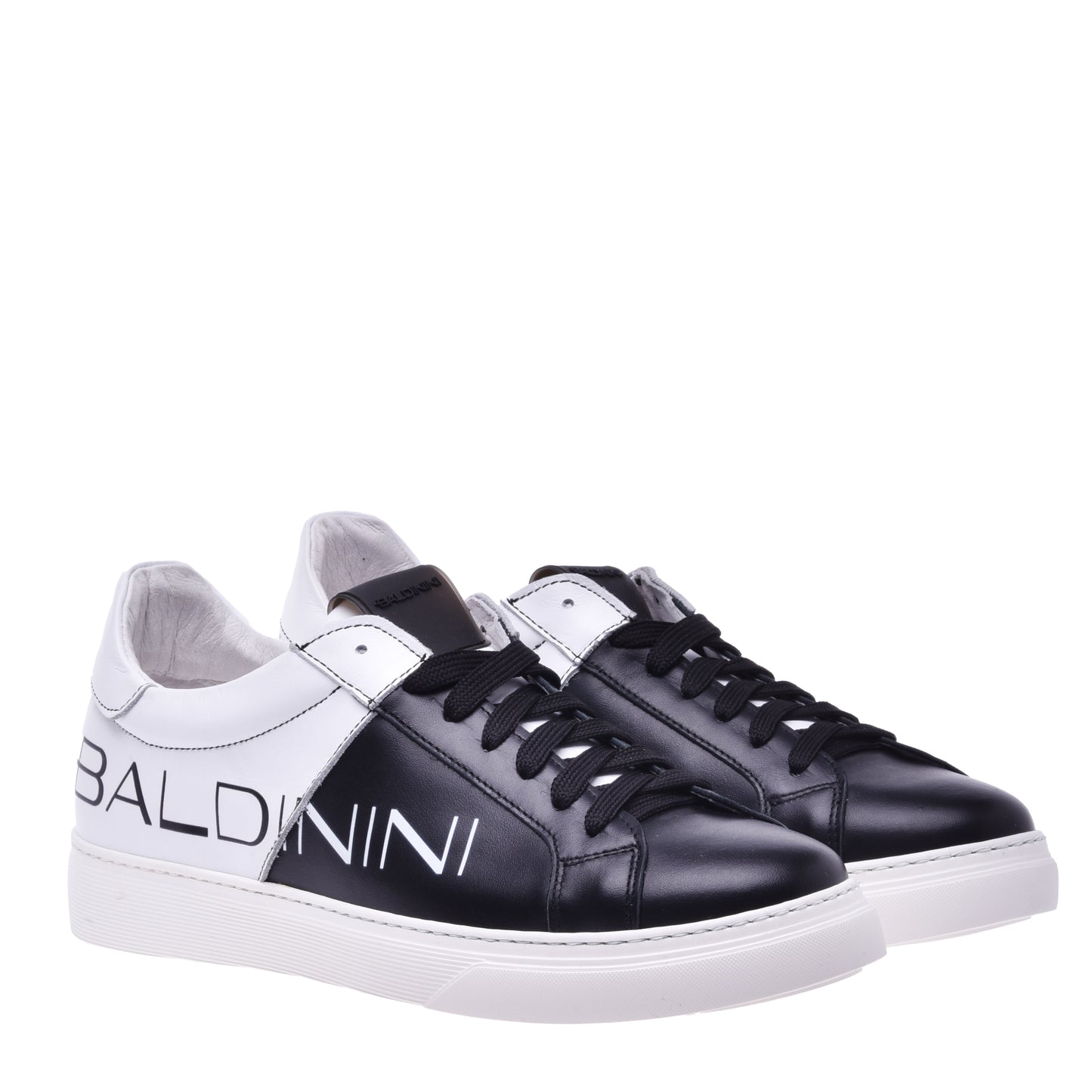Sneakers en nappa blanc et noir
