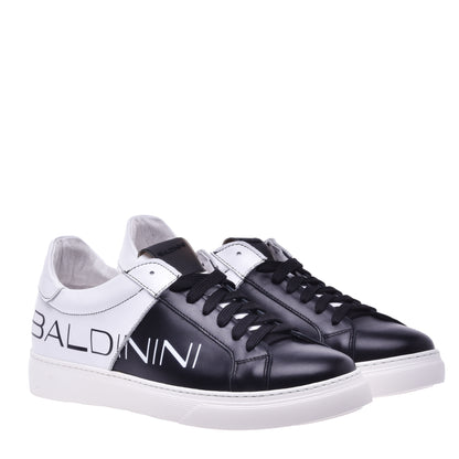 Sneakers en nappa blanc et noir