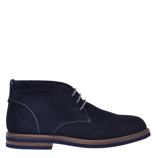 Bottillons en daim bleu