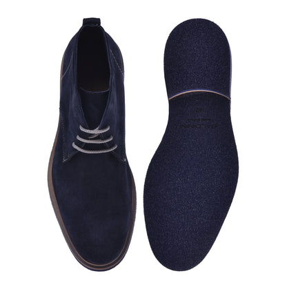 Bottillons en daim bleu