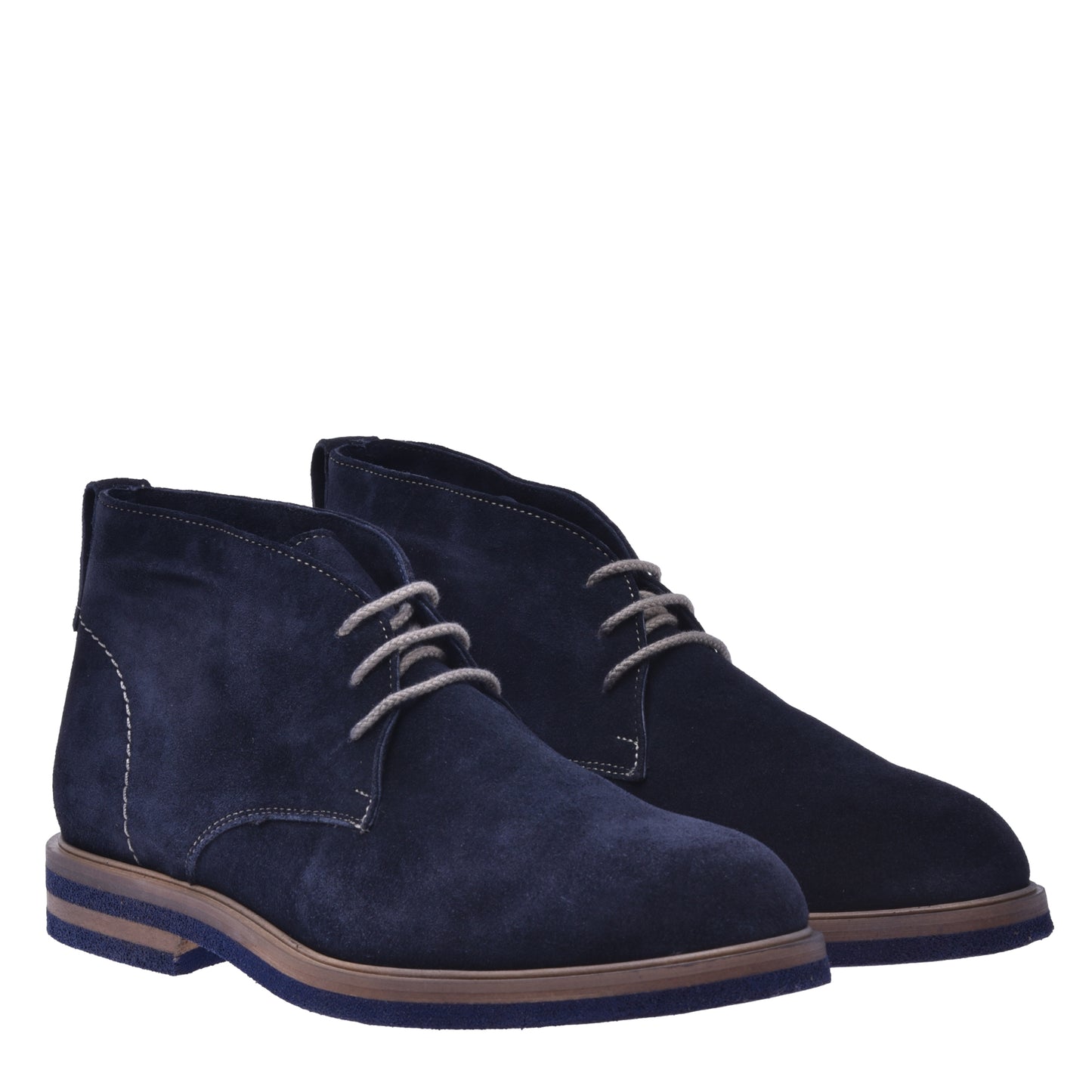 Bottillons en daim bleu