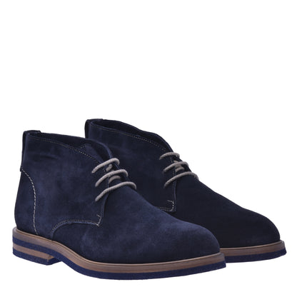 Bottillons en daim bleu