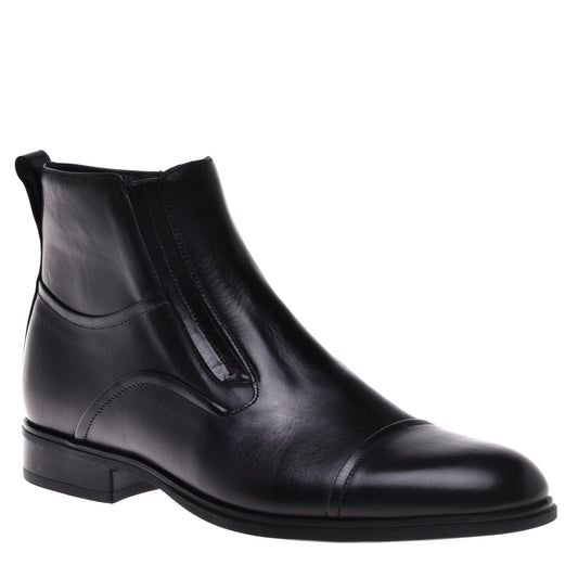 Black calfskin ankle boots
