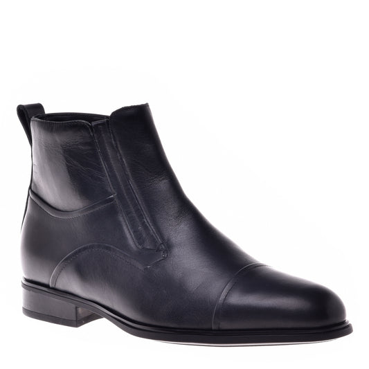 Black calfskin ankle boots