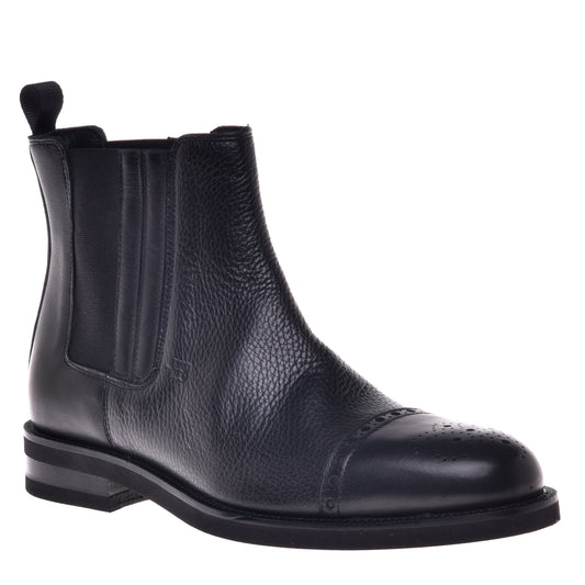 Black calfskin ankle boots