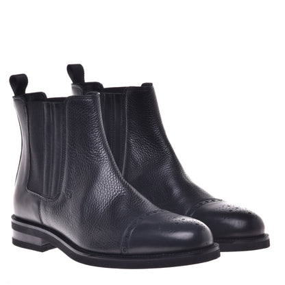 Black calfskin ankle boots