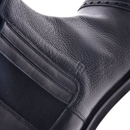 Black calfskin ankle boots