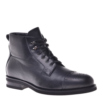 Black calfskin ankle boots