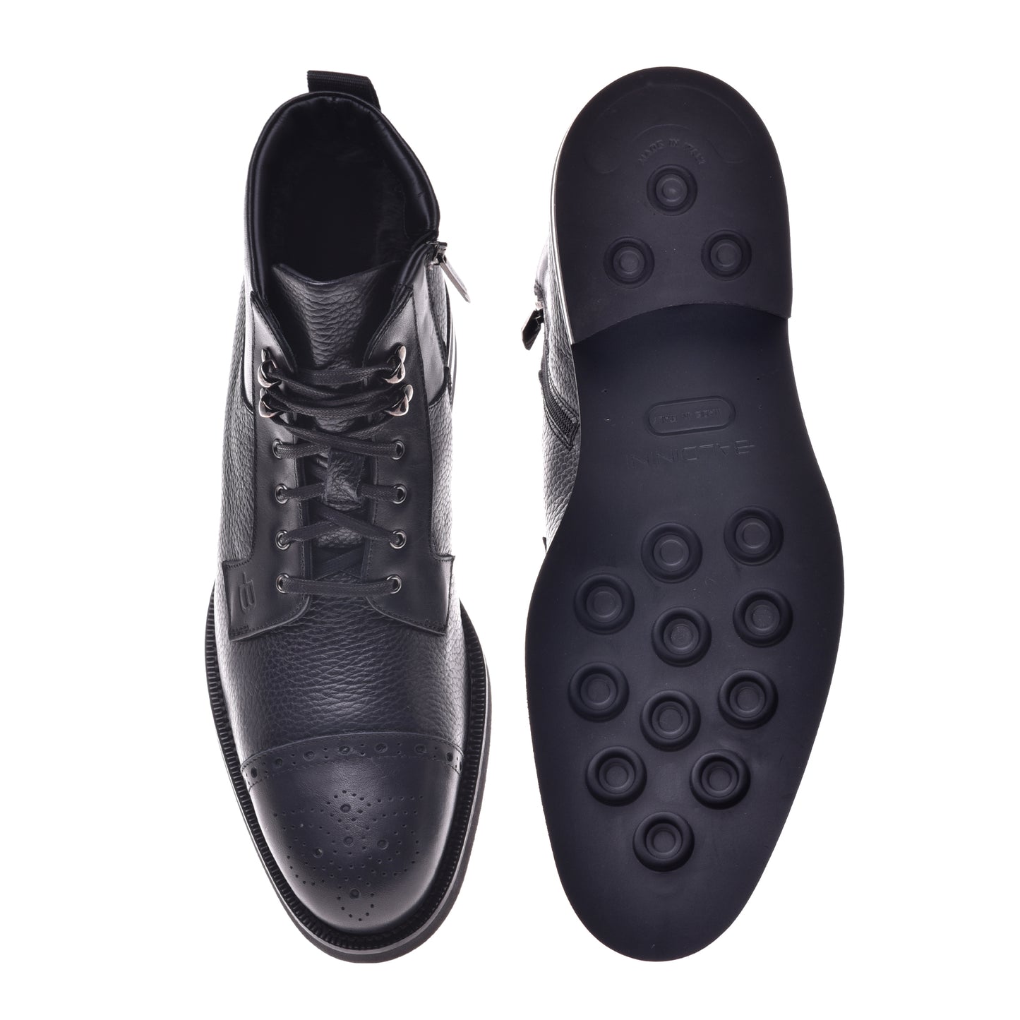 Black calfskin ankle boots