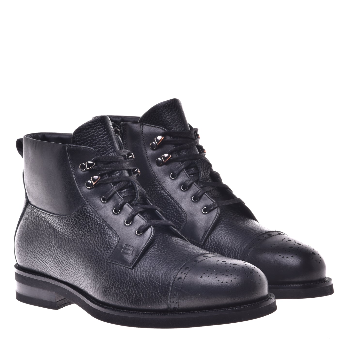 Black calfskin ankle boots