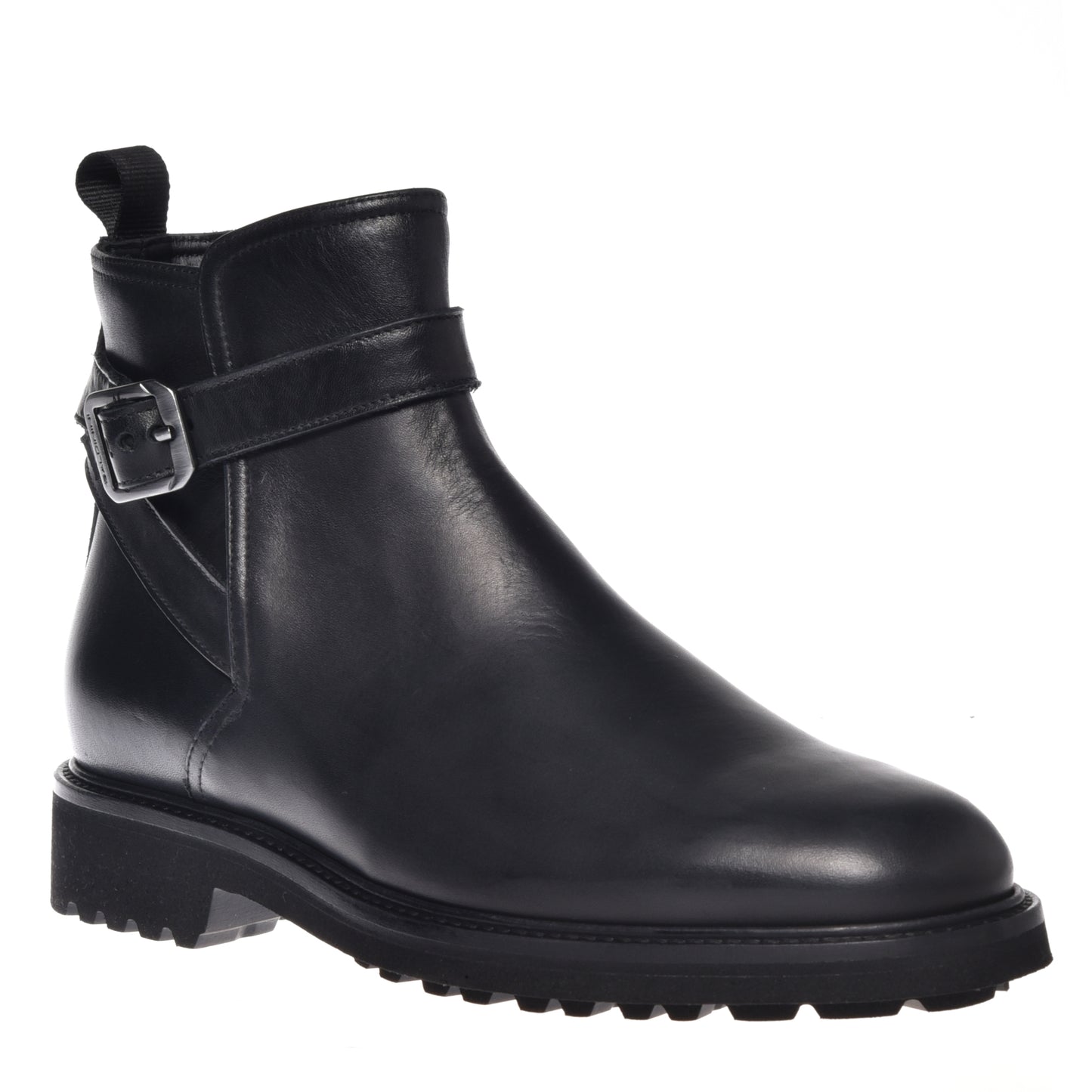 Black calfskin ankle boots