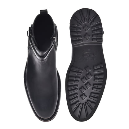 Black calfskin ankle boots