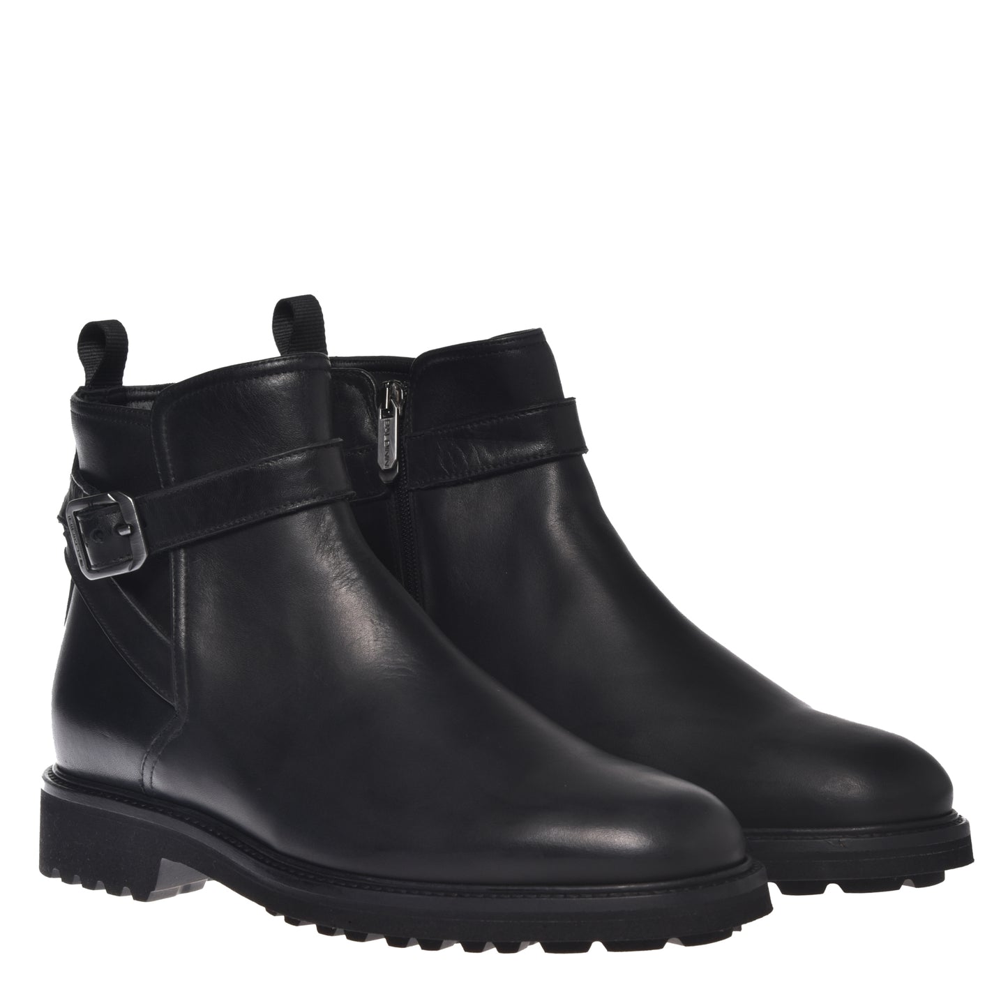 Black calfskin ankle boots