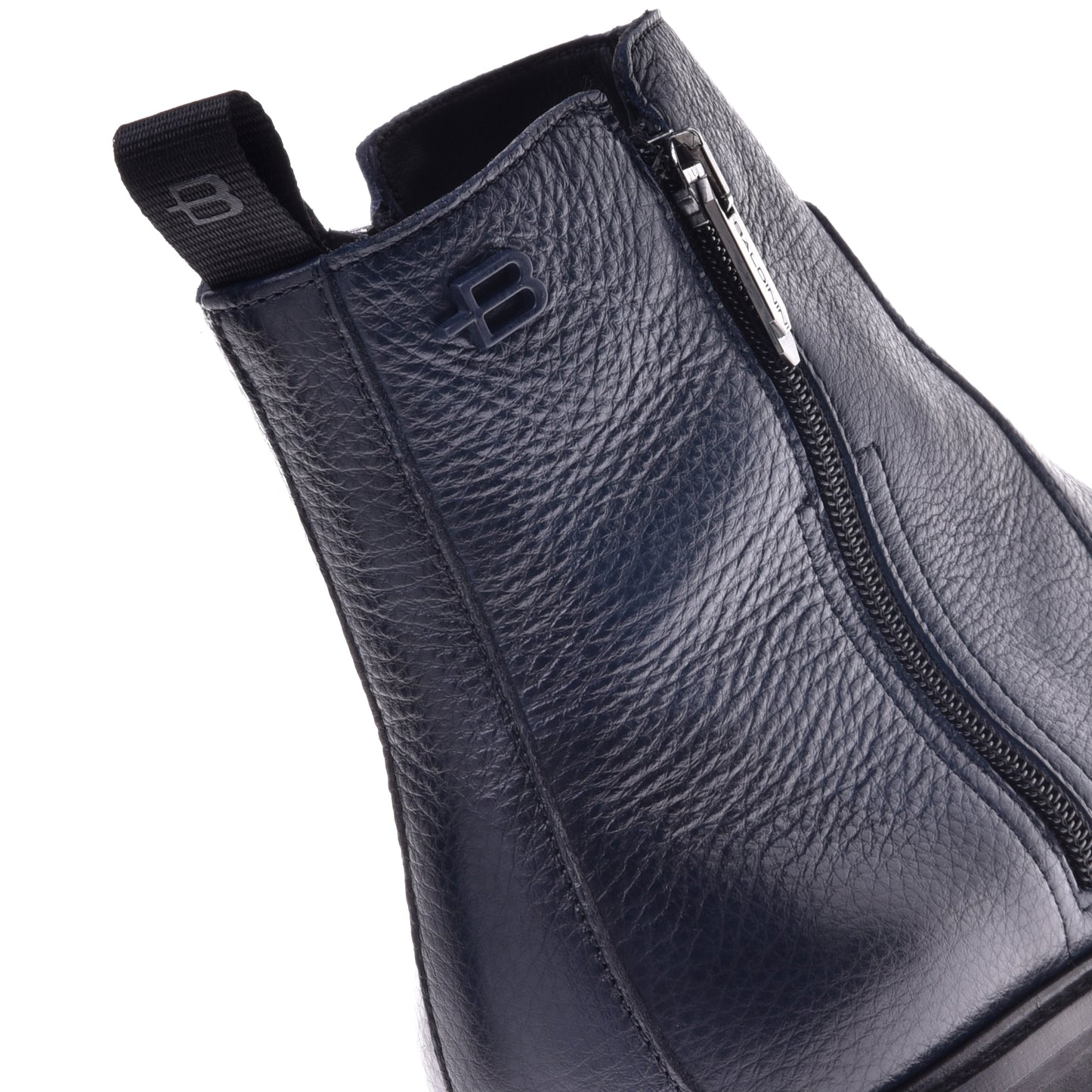 Ankle boots in electric blue calfskin