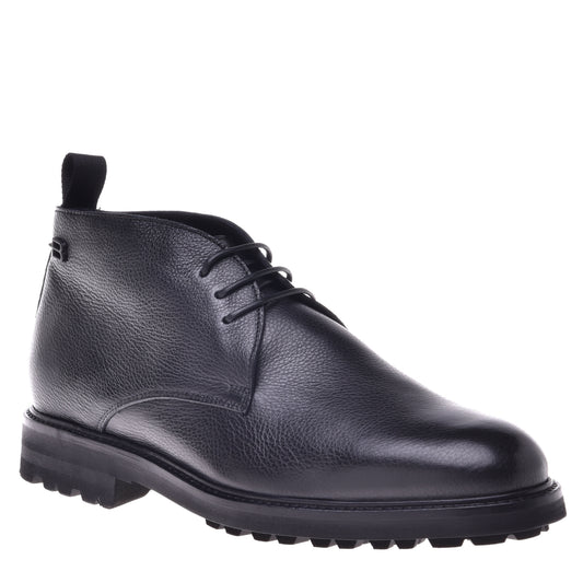 Black calfskin ankle boots