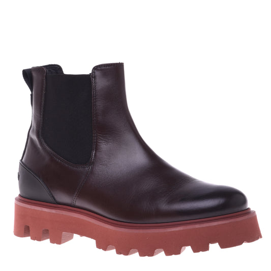 Dark brown calfskin ankle boots