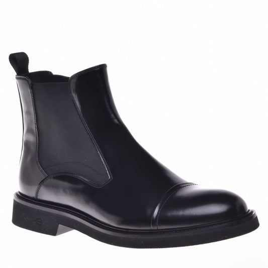 Black calfskin ankle boots