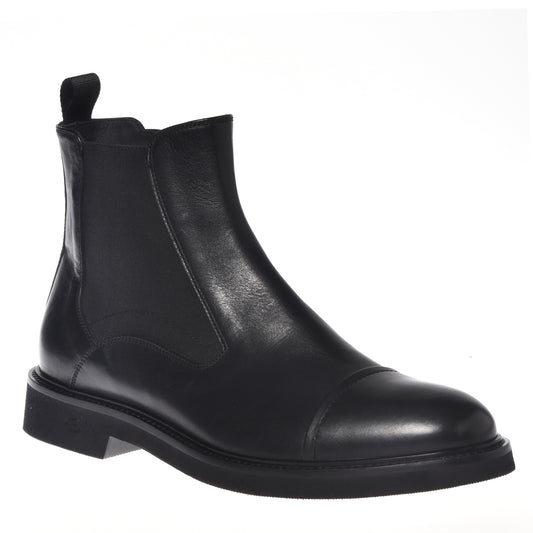 Black calfskin ankle boots