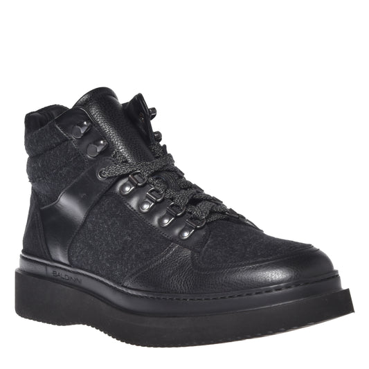 Black calfskin ankle boot