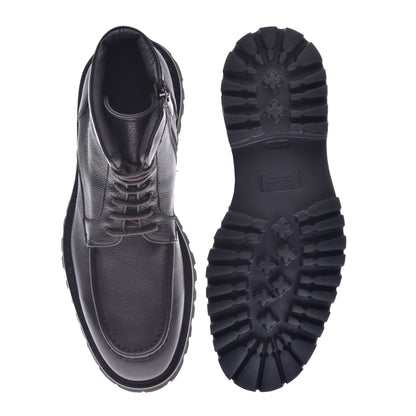Dark brown calfskin ankle boots