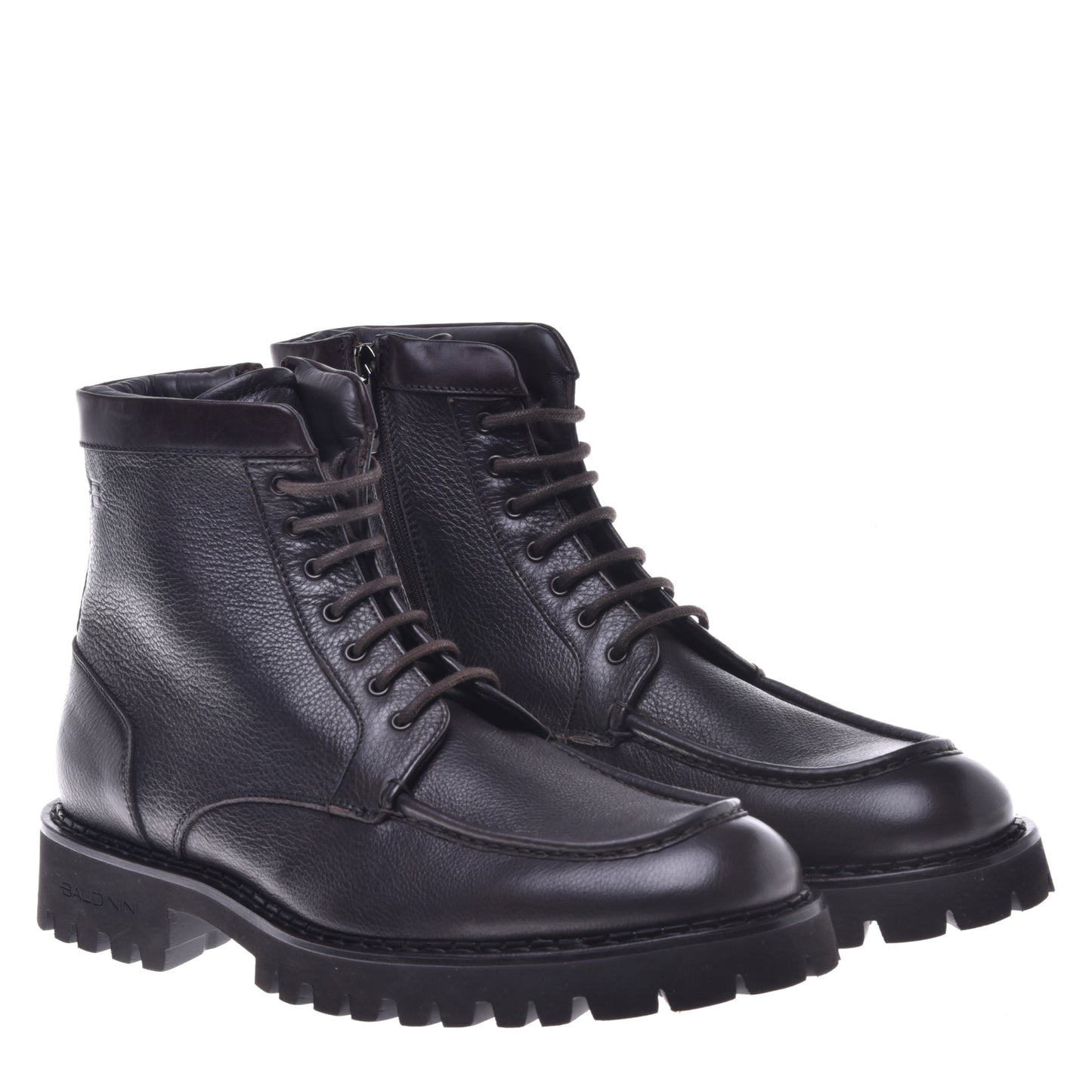 Dark brown calfskin ankle boots