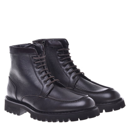 Dark brown calfskin ankle boots