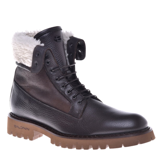 Ankle boot in dark brown leather