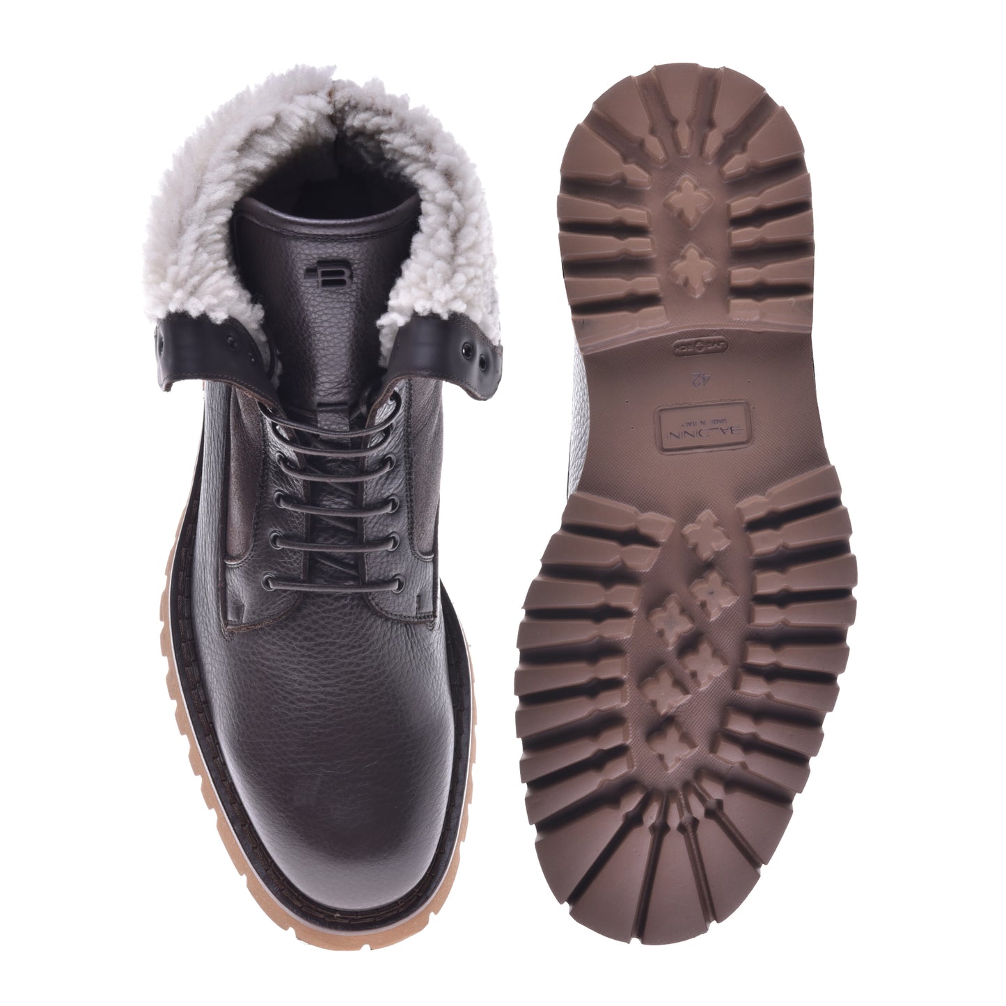 Ankle boot in dark brown leather