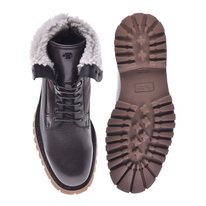 Ankle boot in dark brown leather
