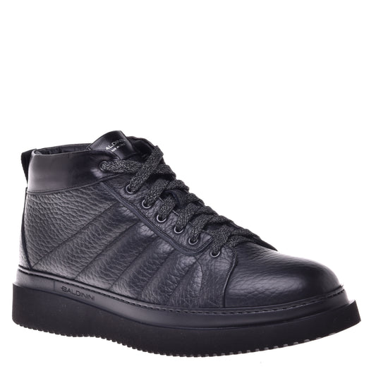Black calfskin ankle boots