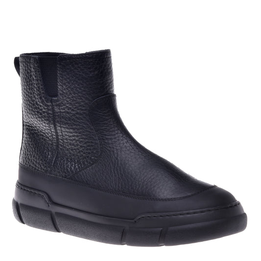 Black calfskin ankle boots