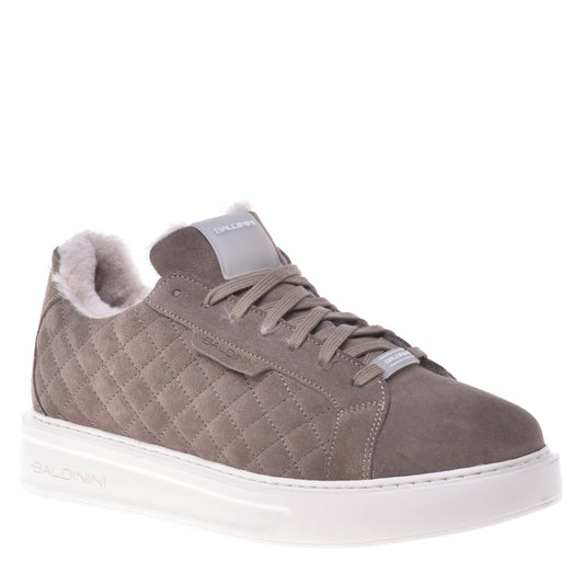 Sneakers en daim taupe