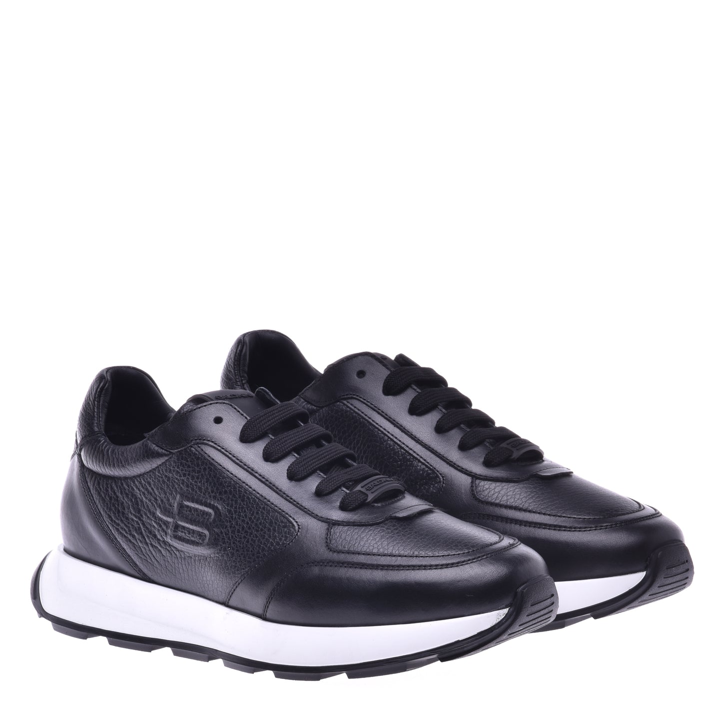 Sneakers en nappa et cuir de veau noir
