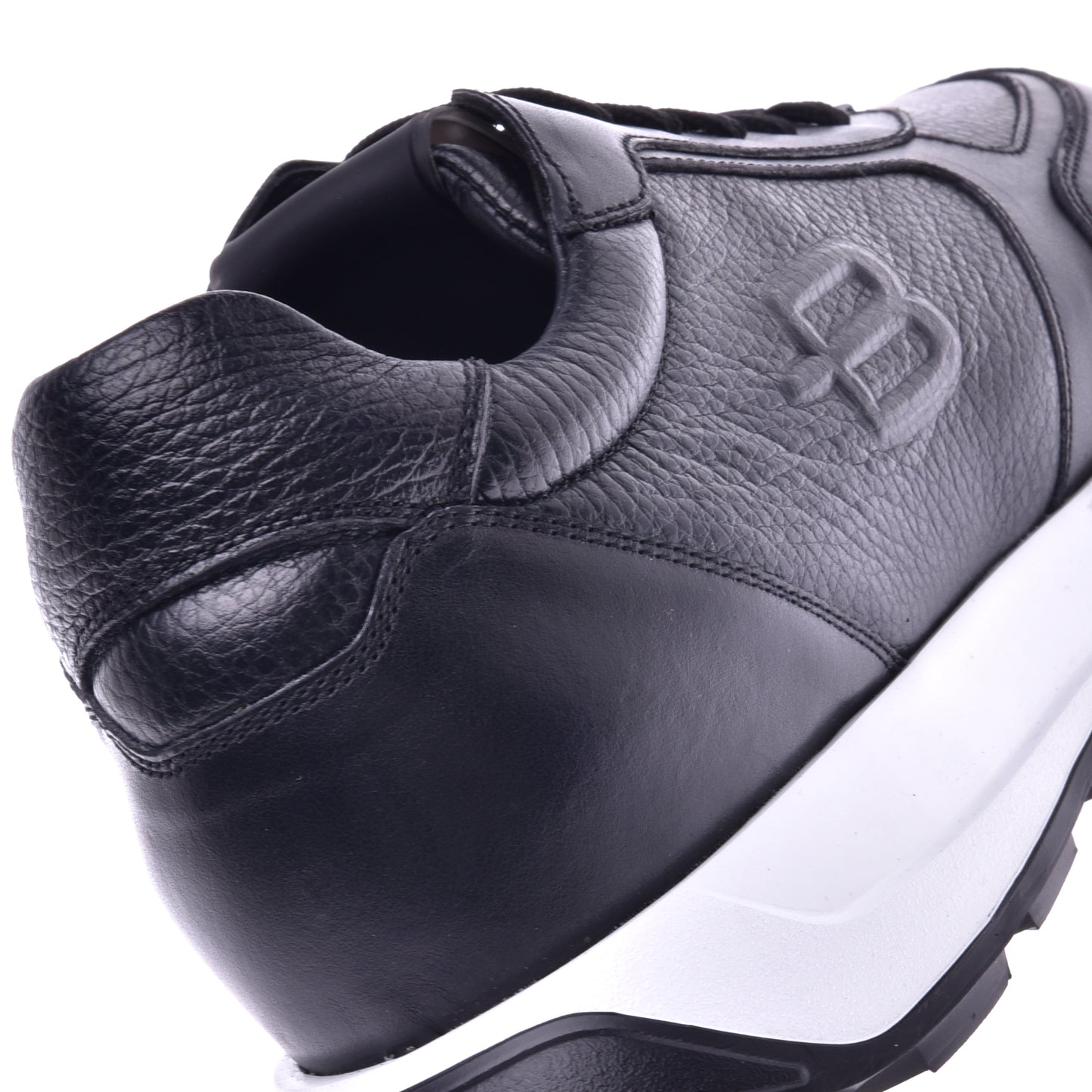 Sneakers en nappa et cuir de veau noir