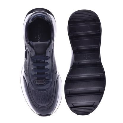 Sneakers en nappa et cuir de veau bleu